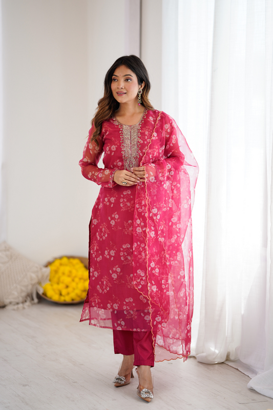 Wine Bloom Suit Set