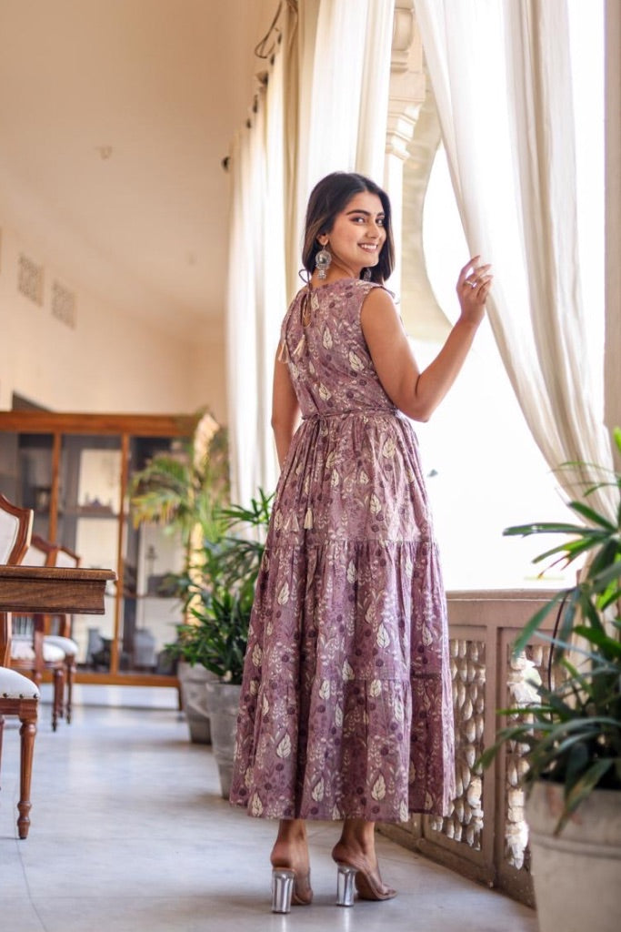 Sakhi Lilac Floral Dress