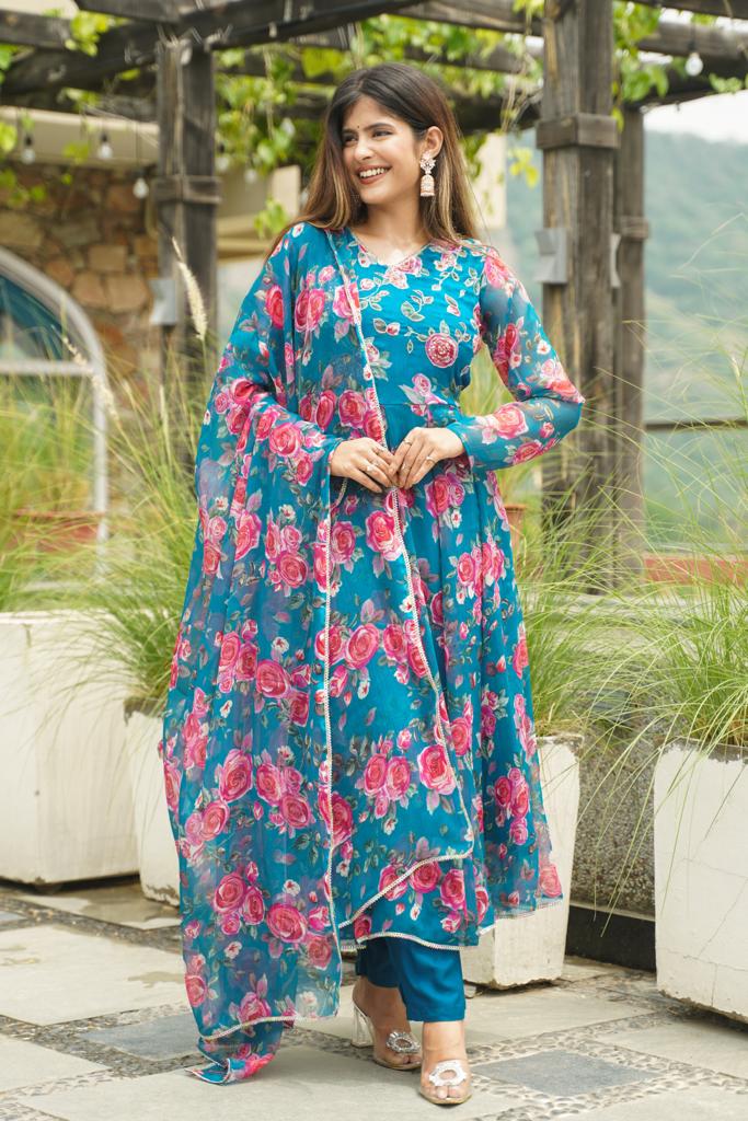 Nazm Floral Anarkali Set