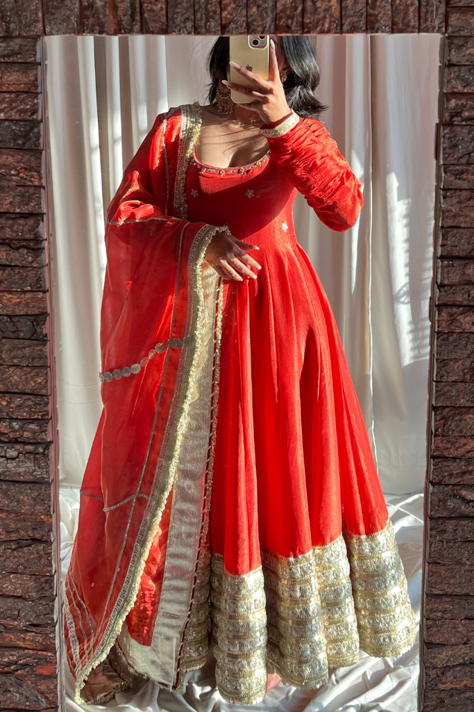 Kanak Tissue Anarkali Set