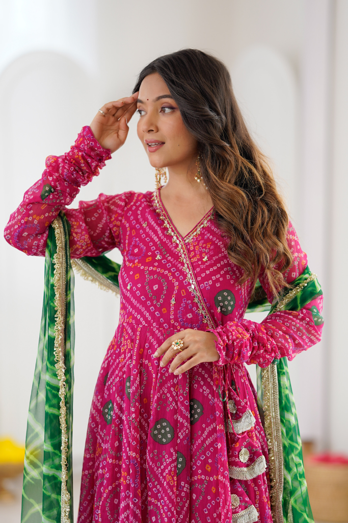 Saanvi Bandhani Anarkali Set
