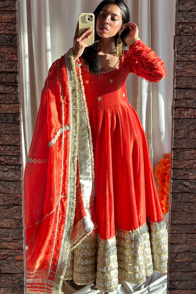 Kanak Tissue Anarkali Set