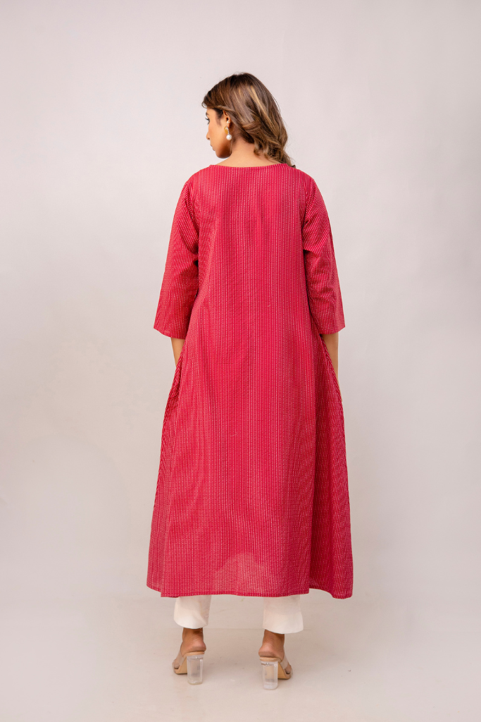 Crimson Calm Kurta Set