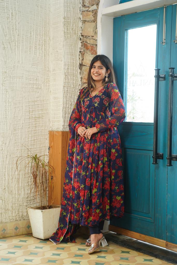 Naayab Floral Anarkali Set