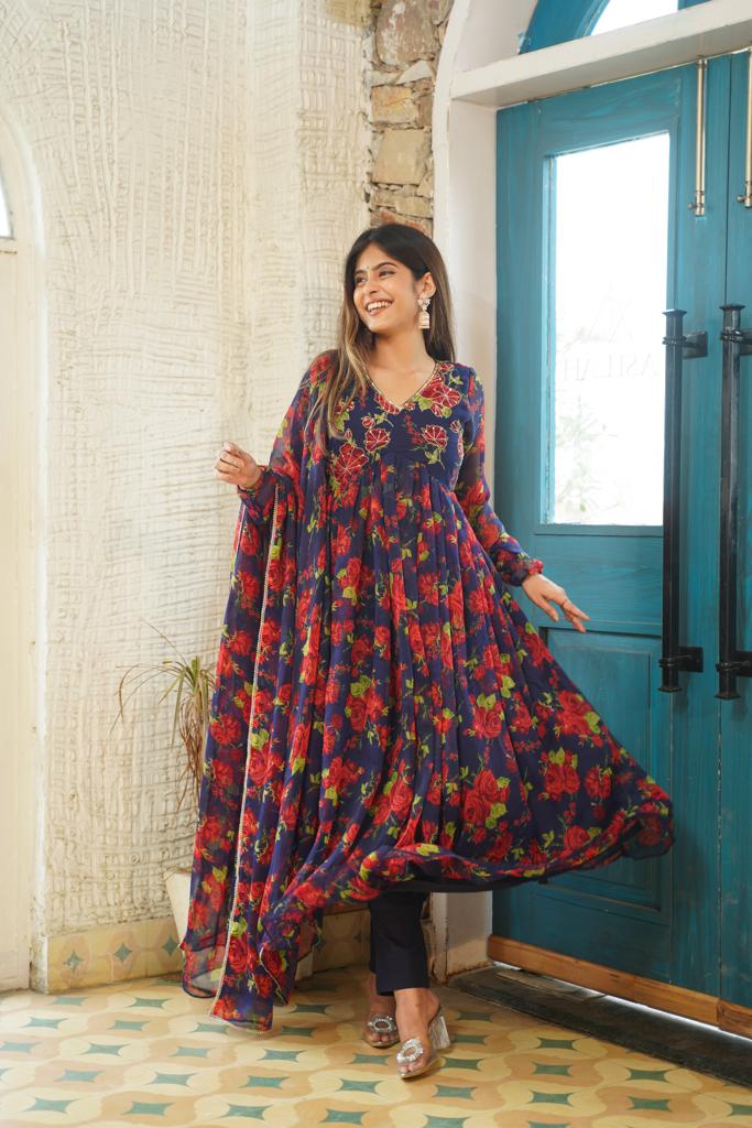 Naayab Floral Anarkali Set