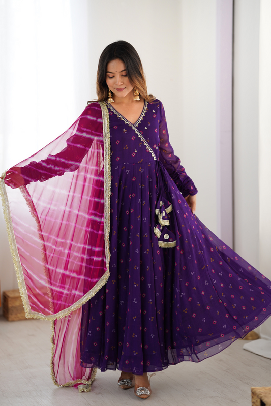 Lavanya Bandhani Anarkali Set