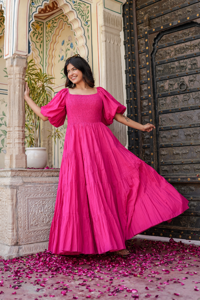Fuchsia Glow Maxi Dress
