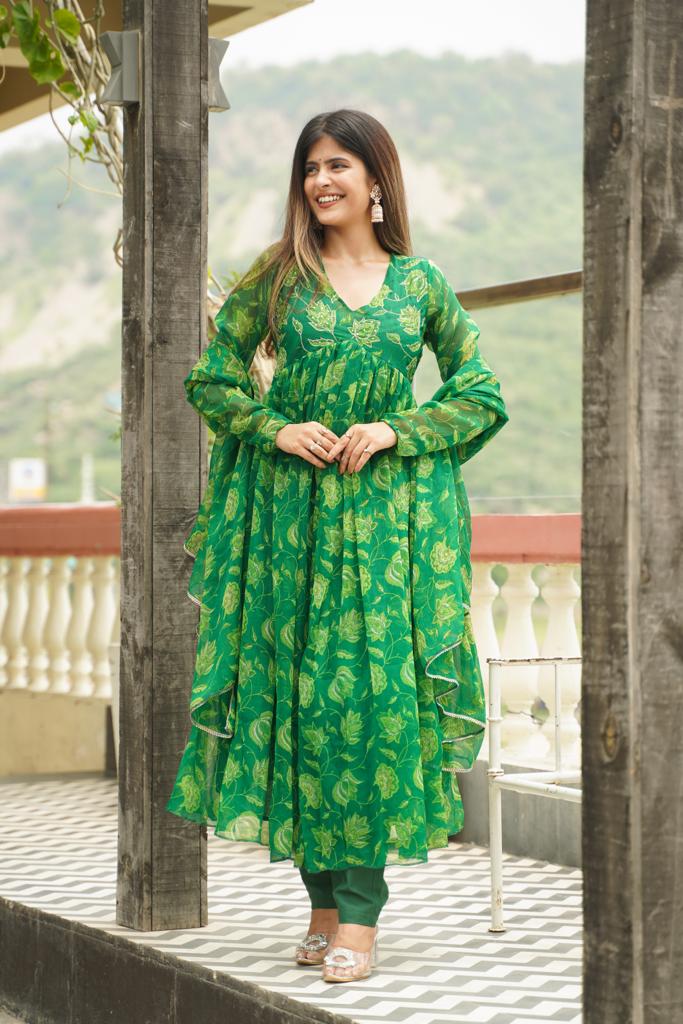 Kudrat Floral Anarkali Set