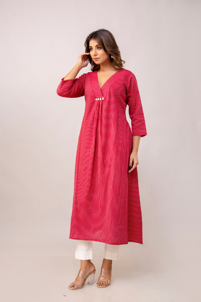 Crimson Calm Kurta Set