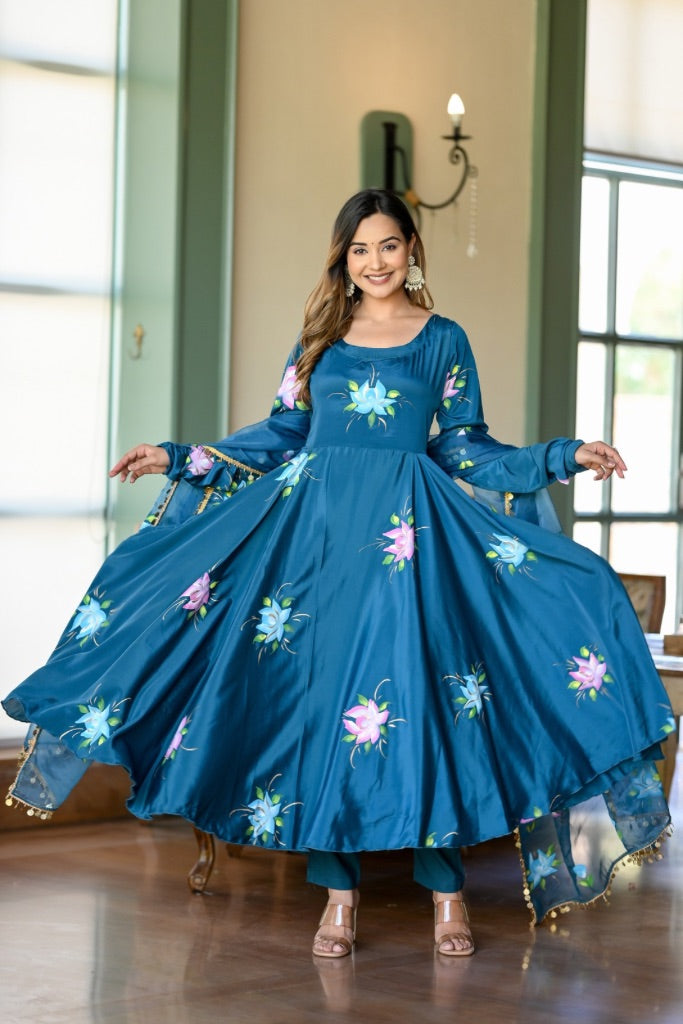 Sajda Handpaint Anarkali Set