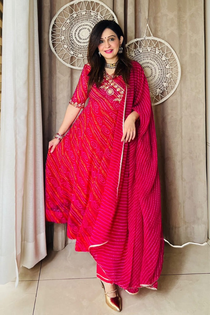 Sitara Bandhani Anarkali Set