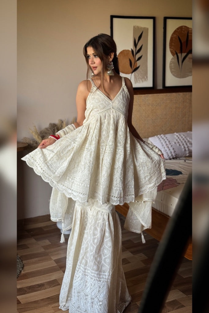 Mastani Chikankari Sharara Set