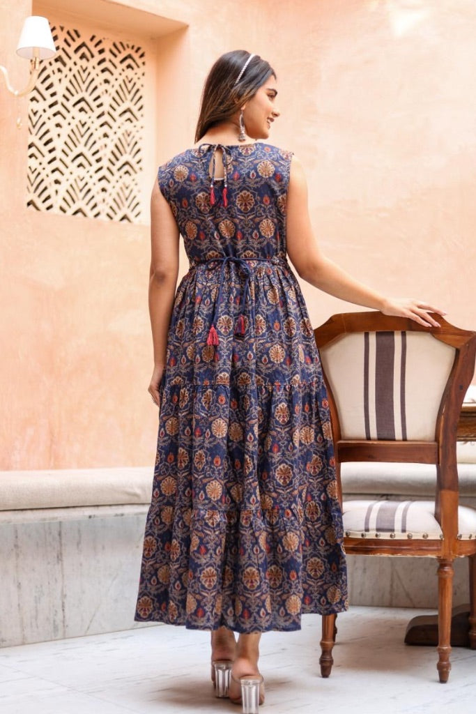 Sakhi Blue Floral Dress