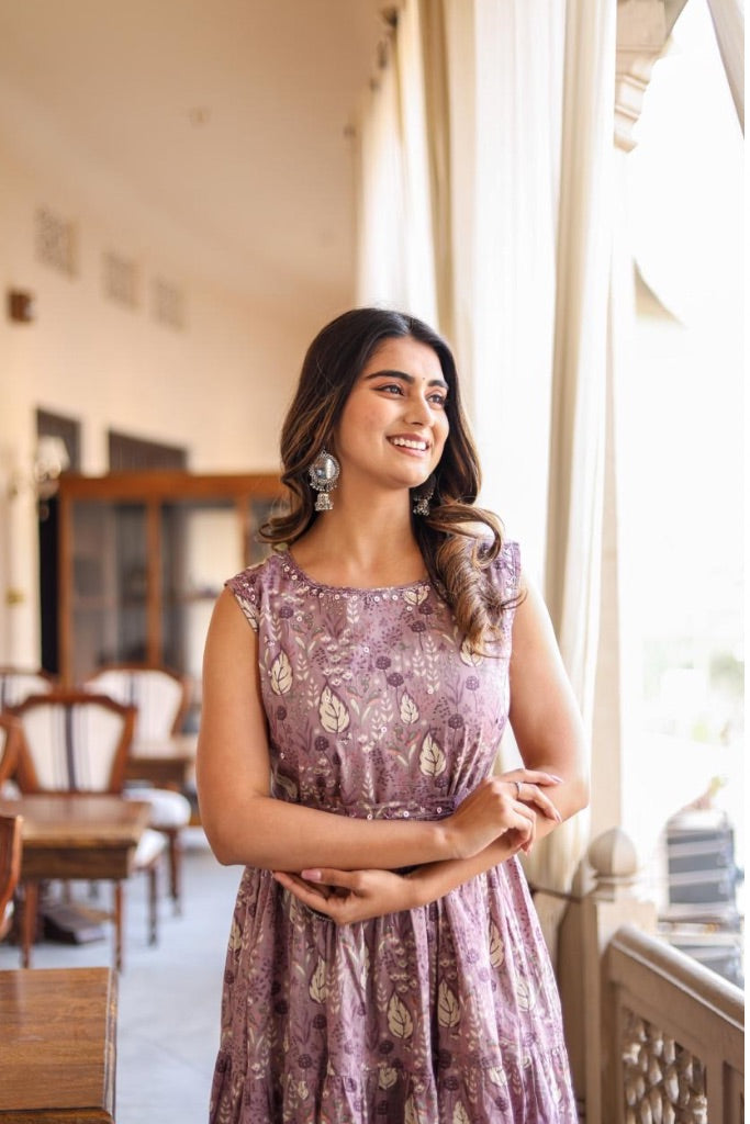 Sakhi Lilac Floral Dress