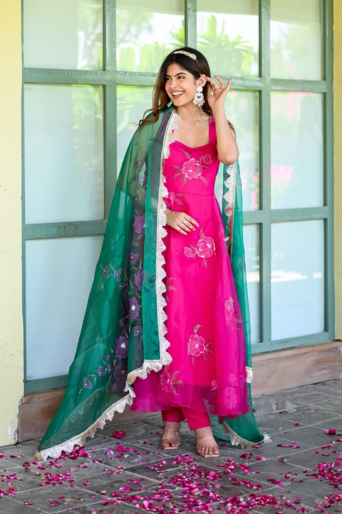 Ranisa Handpaint Anarkali Set