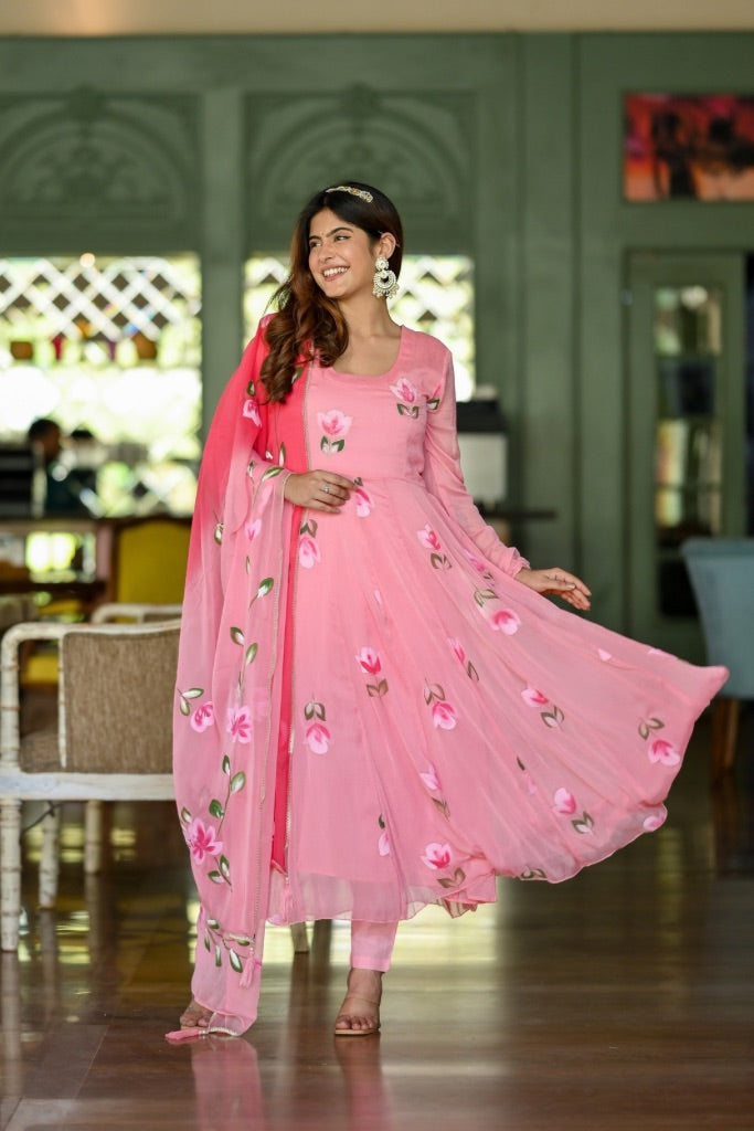 Khwaab Handpaint Anarkali Set