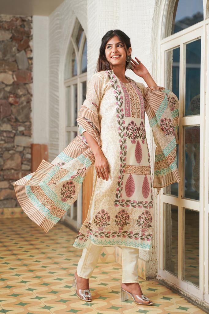 Saadgi Chanderi Suit Set