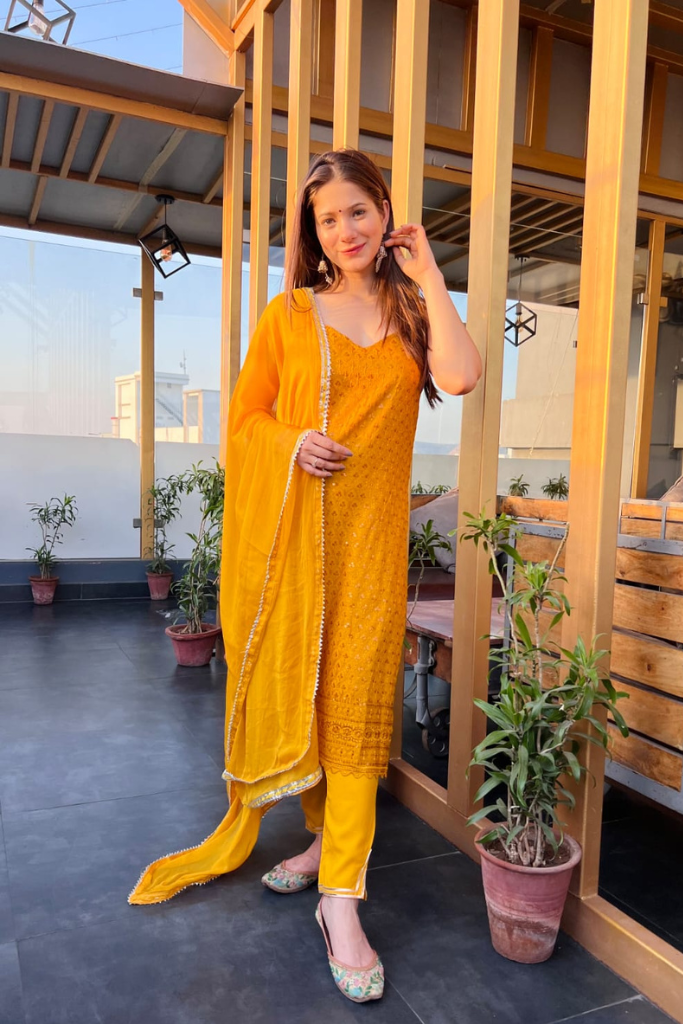 Golden Hour Chikankari Pant Set