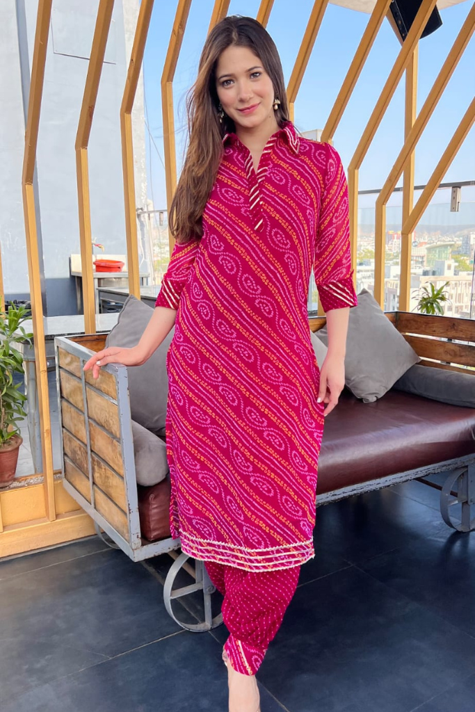 Raabta Bandhani Kurta Set