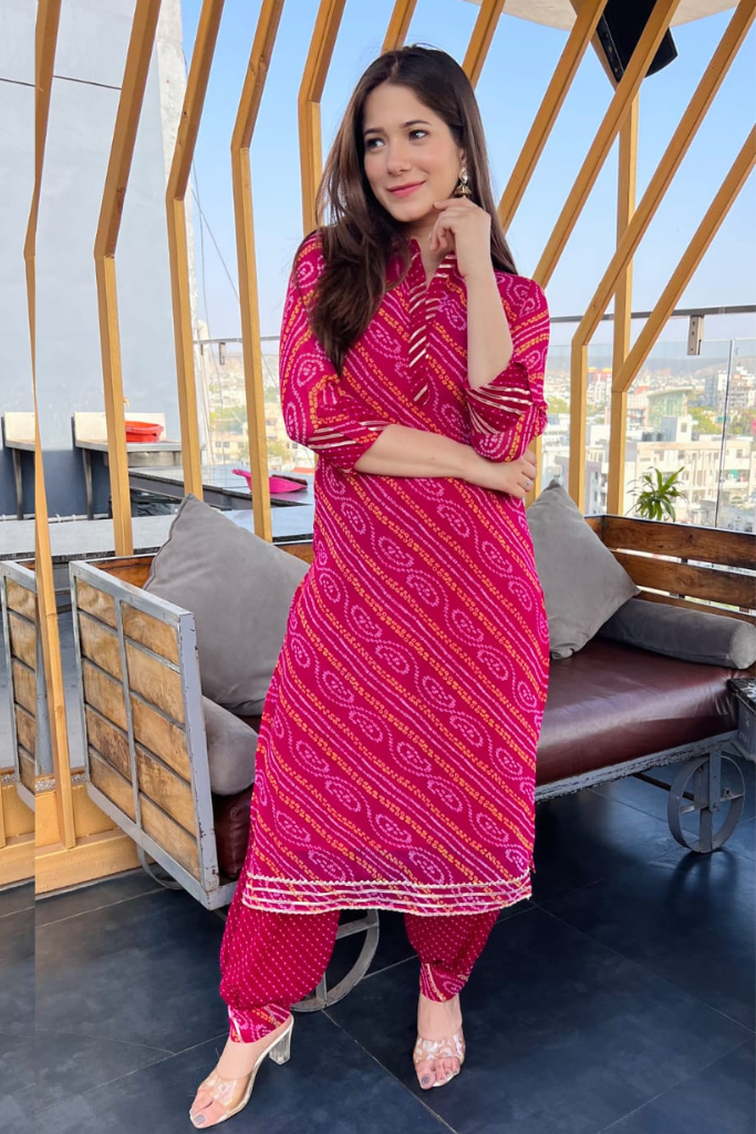 Raabta Bandhani Kurta Set