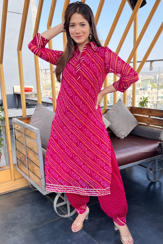 Raabta Bandhani Kurta Set