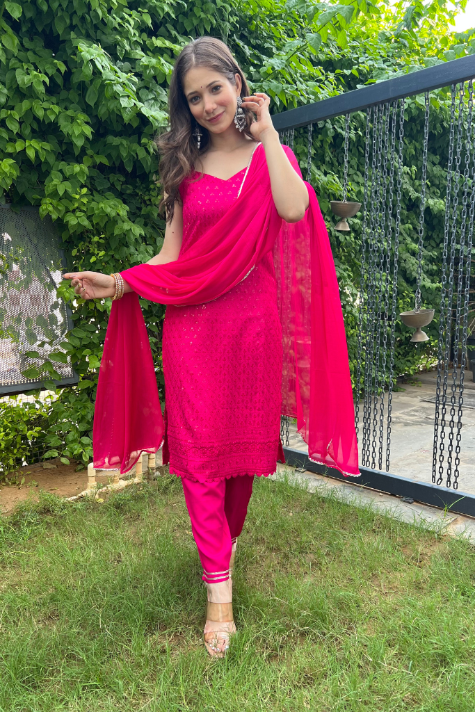 Flamingo Chikankari Pant Set