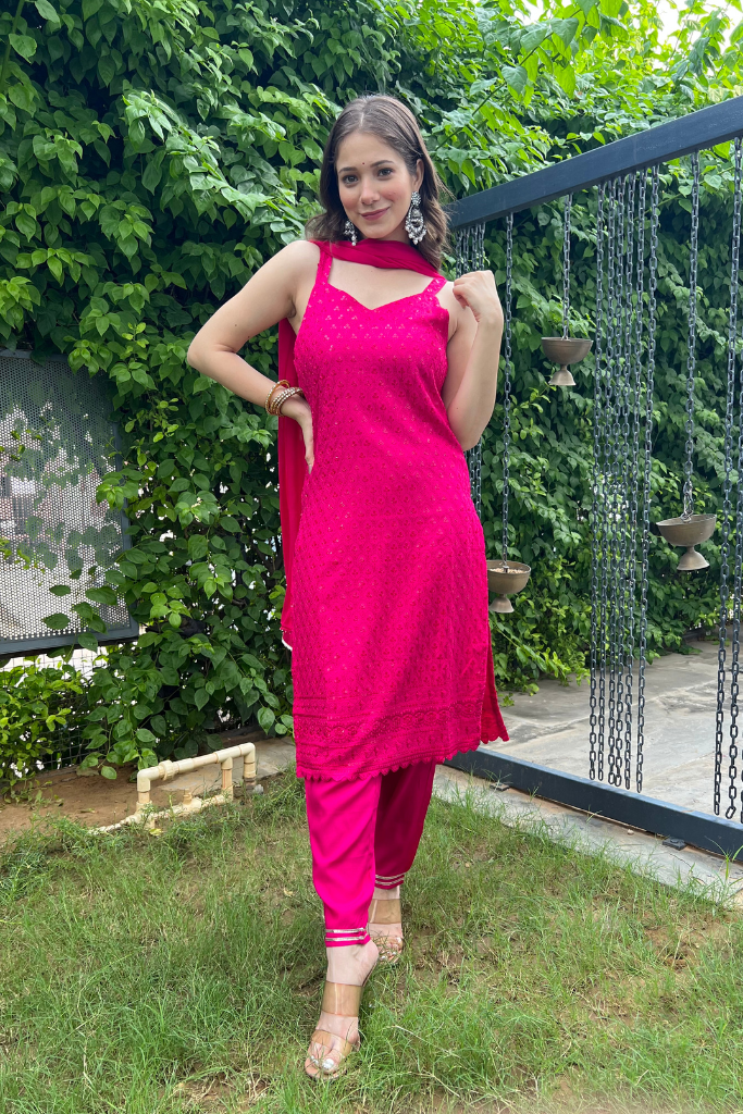 Flamingo Chikankari Pant Set