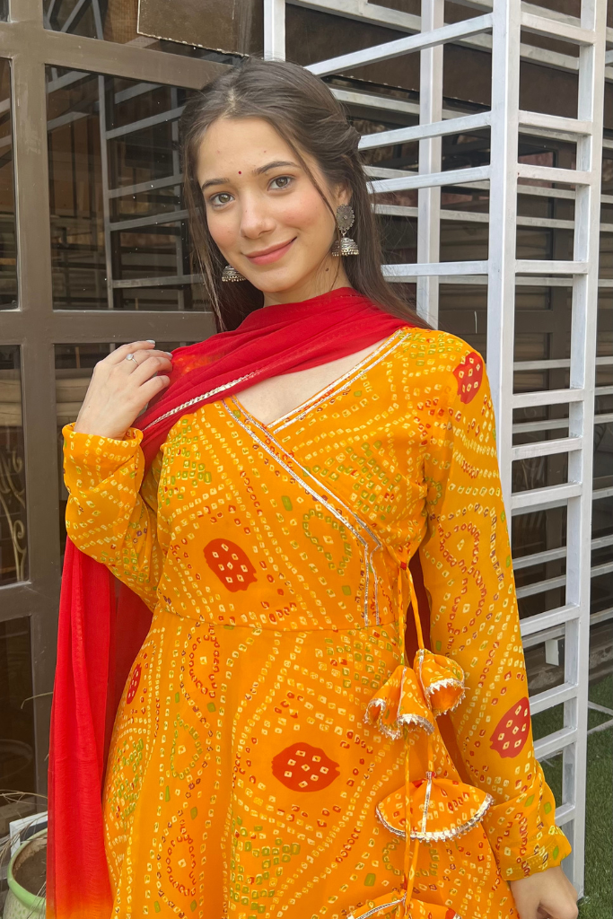 Raya Bandhani Sharara Set