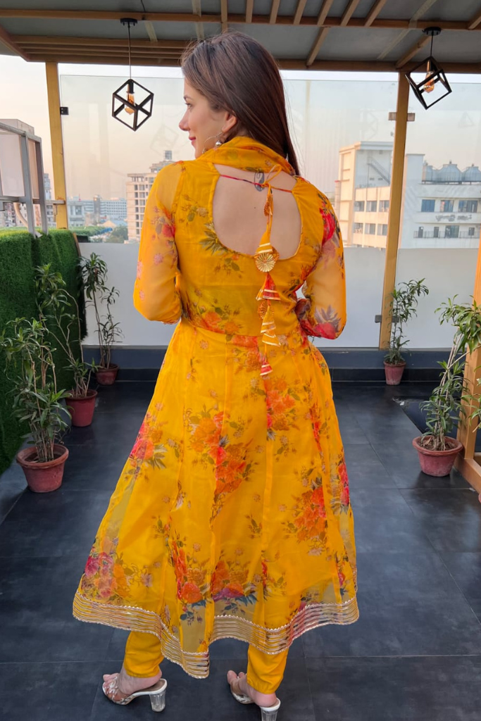 Sunflower Organza Anarkali Set