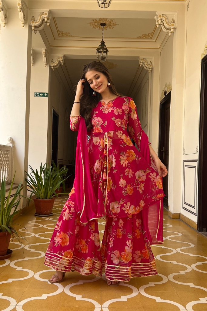 Meera Floral Sharara Set