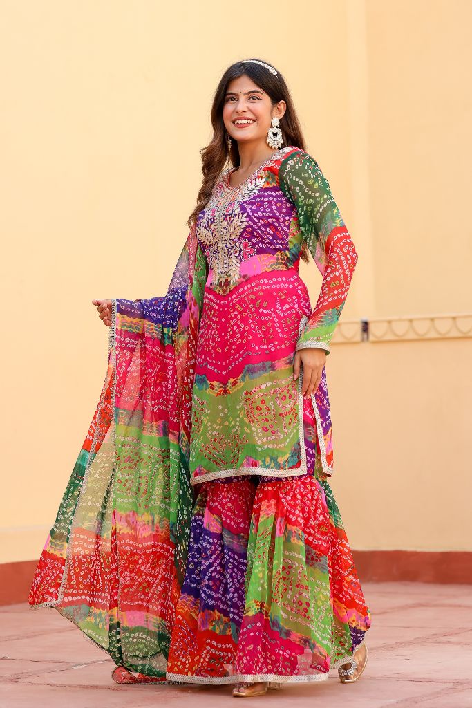 Sahiba Chiffon Sharara Set