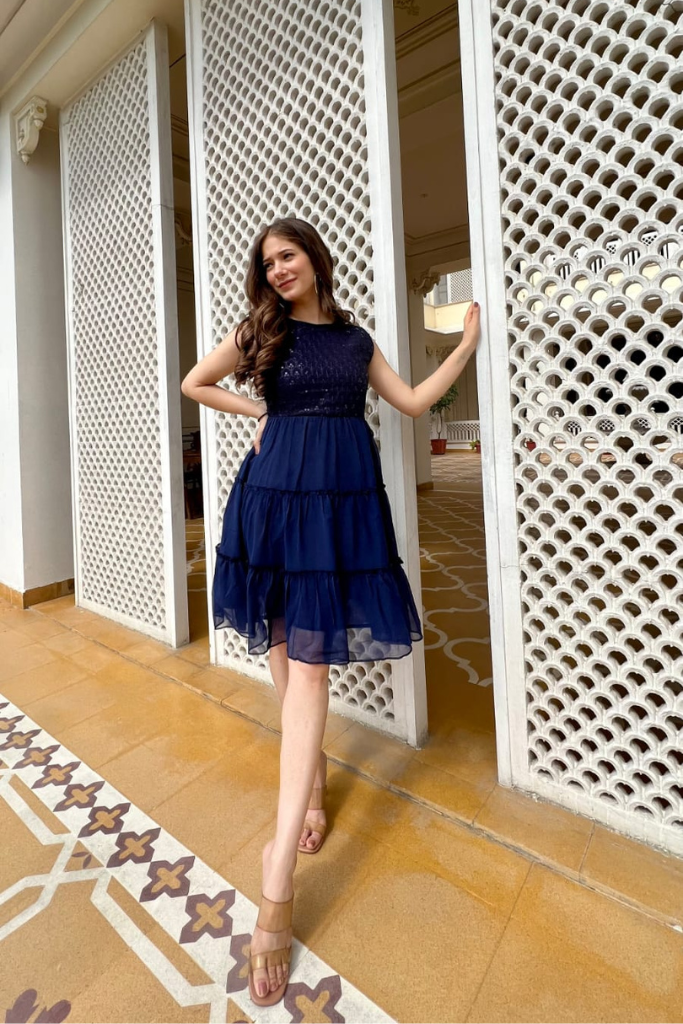 Blueberry Georgette Dress