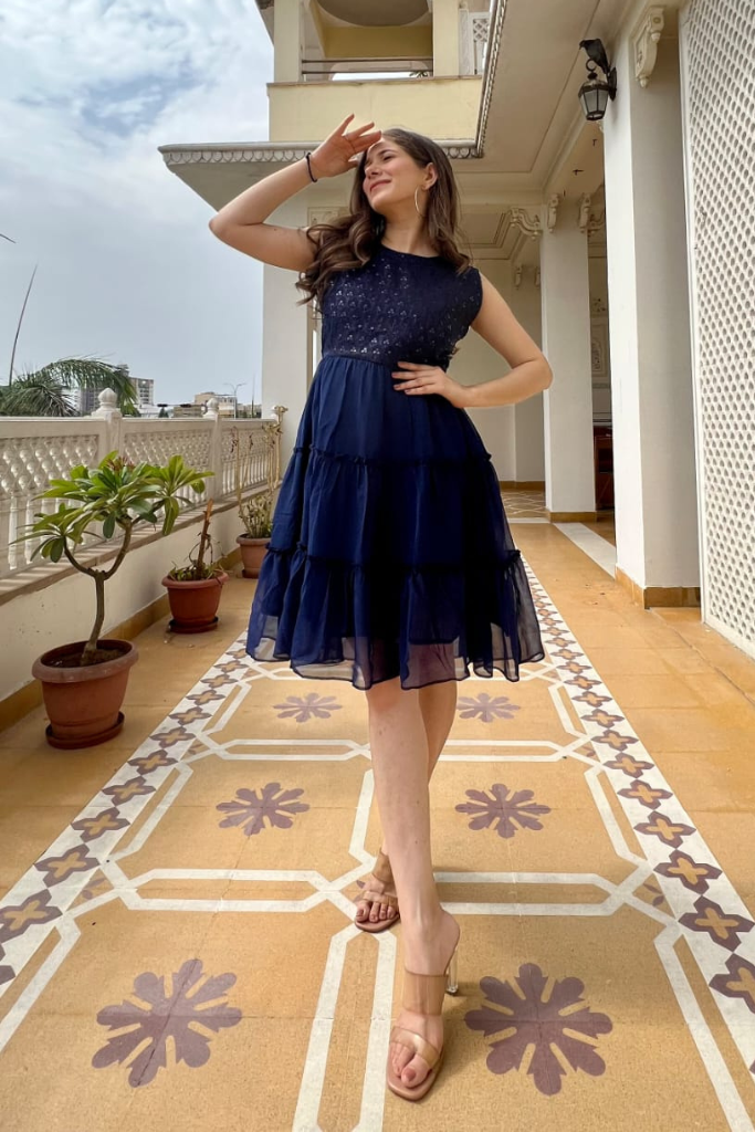 Blueberry Georgette Dress