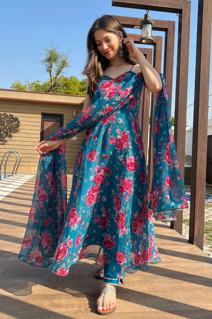 Nazreen Floral Anarkali Set