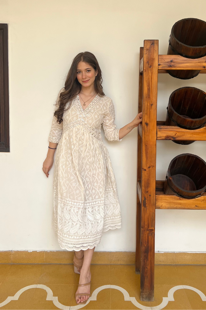 Ivory White Chikankari Dress