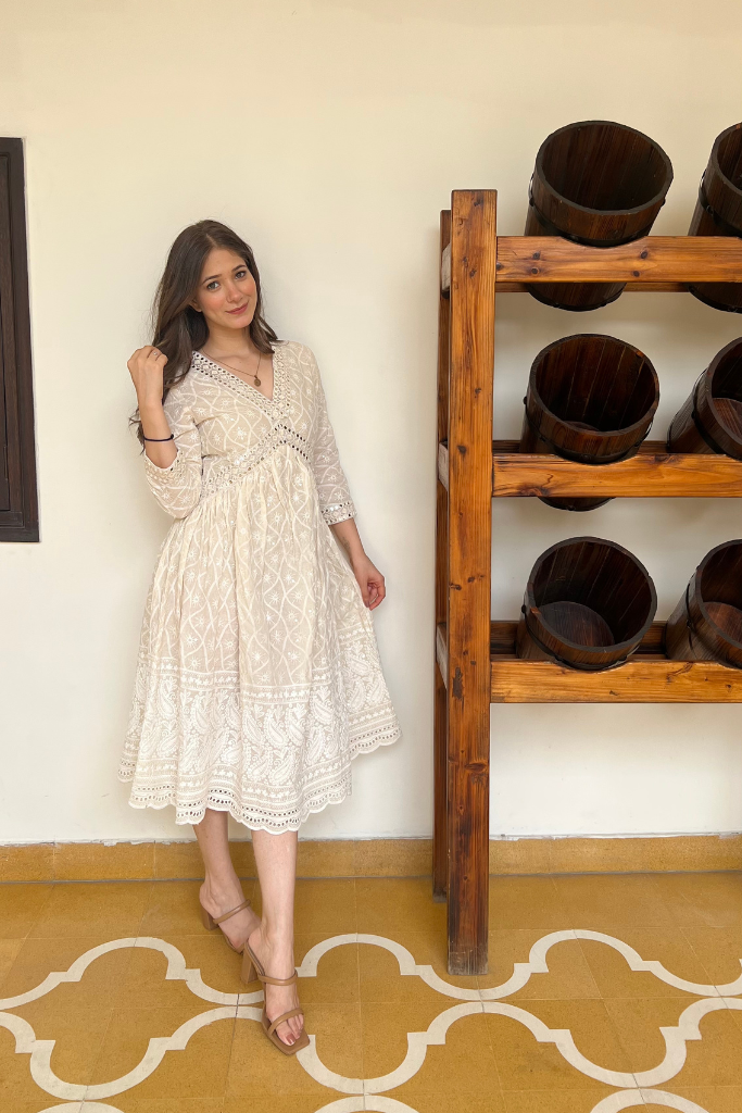 Ivory White Chikankari Dress