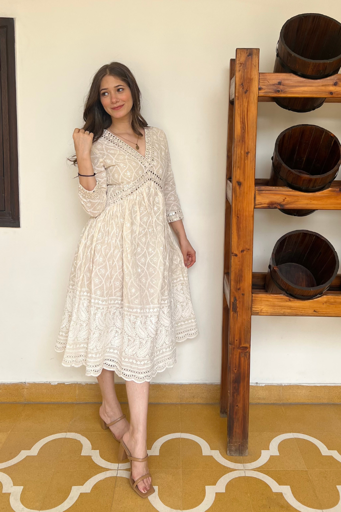 Ivory White Chikankari Dress