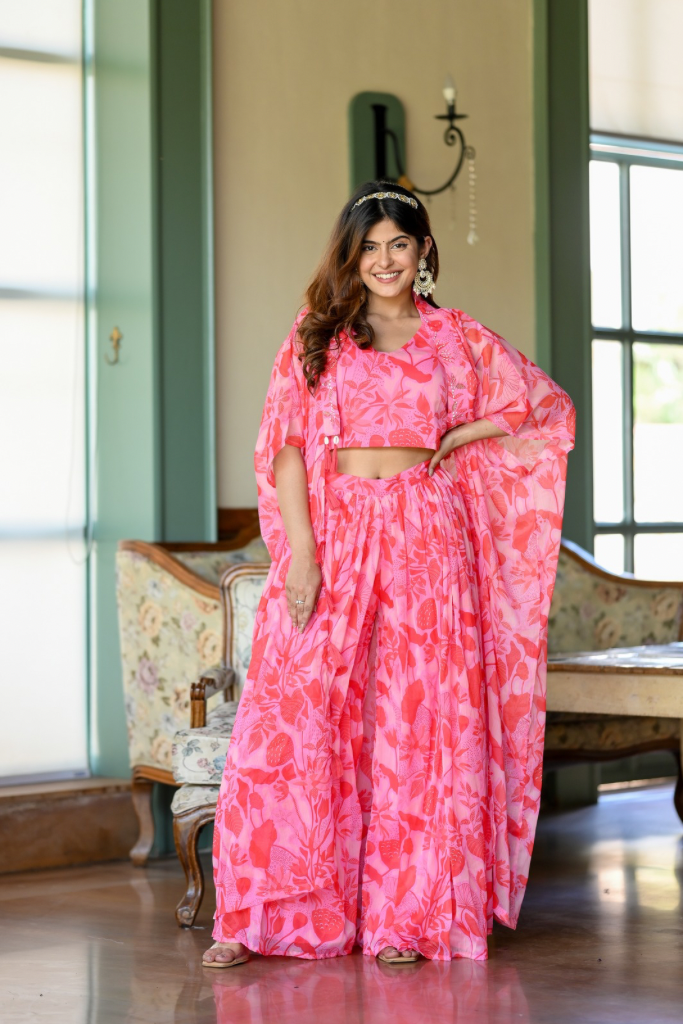 Blossom Chiffon Cape Set