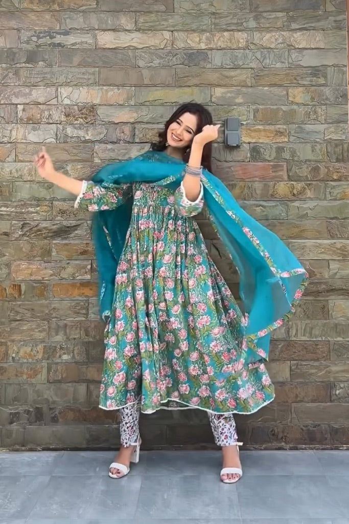 Preet Hanblock Anarkali Set