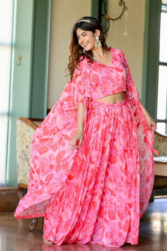 Blossom Chiffon Cape Set