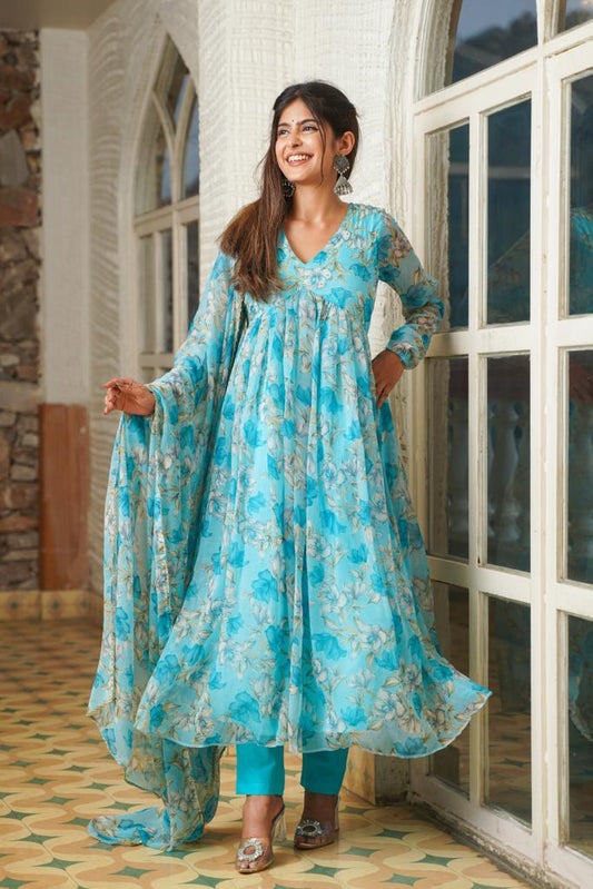 Samaa Floral Anarkali Set