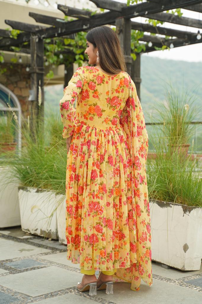 Sanjh Floral Anarkali Set