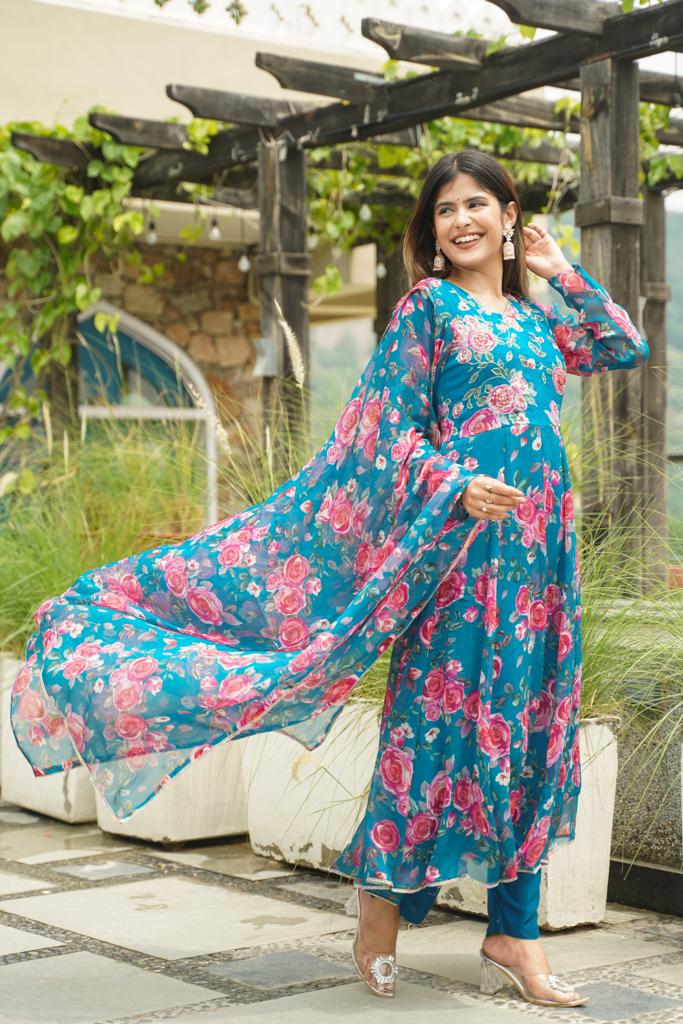 Nazm Floral Anarkali Set