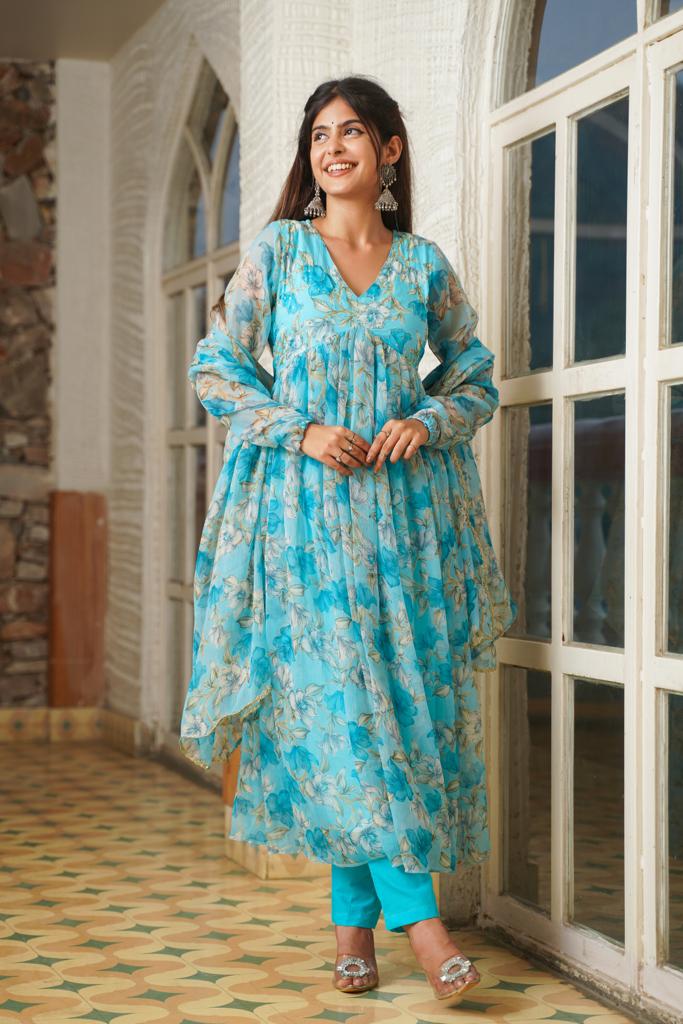 Samaa Floral Anarkali Set