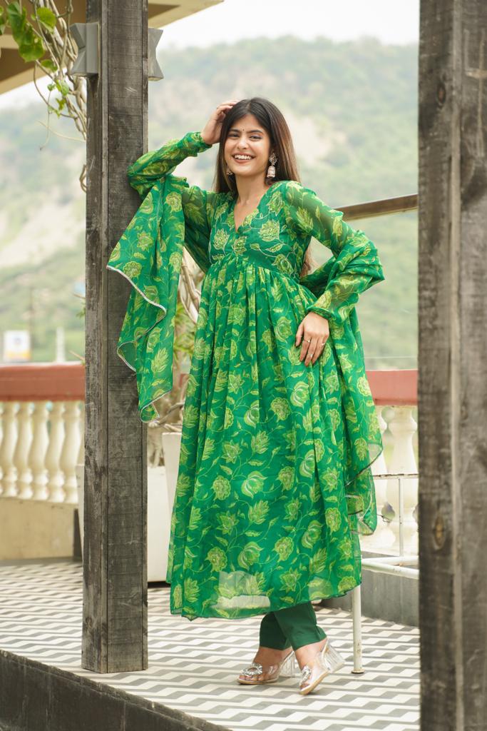 Kudrat Floral Anarkali Set