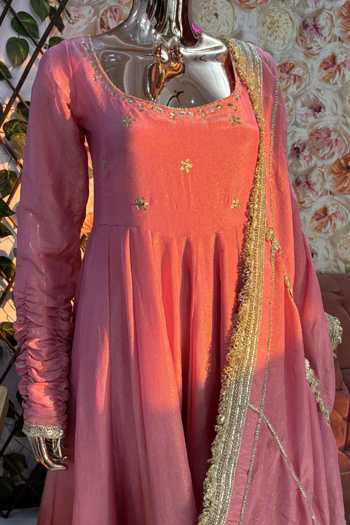 Nargis Tissue Anarkali Set