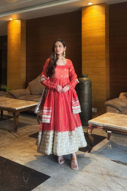 Kanak Tissue Anarkali Set